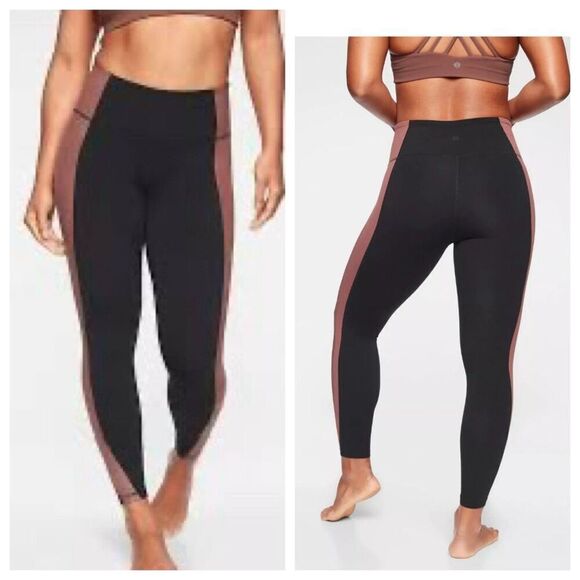 ATHLETA‎ SALUTATION COLORBLOCK ASYM 7/8 IN POWERVITA Small - Picture 1 of 13